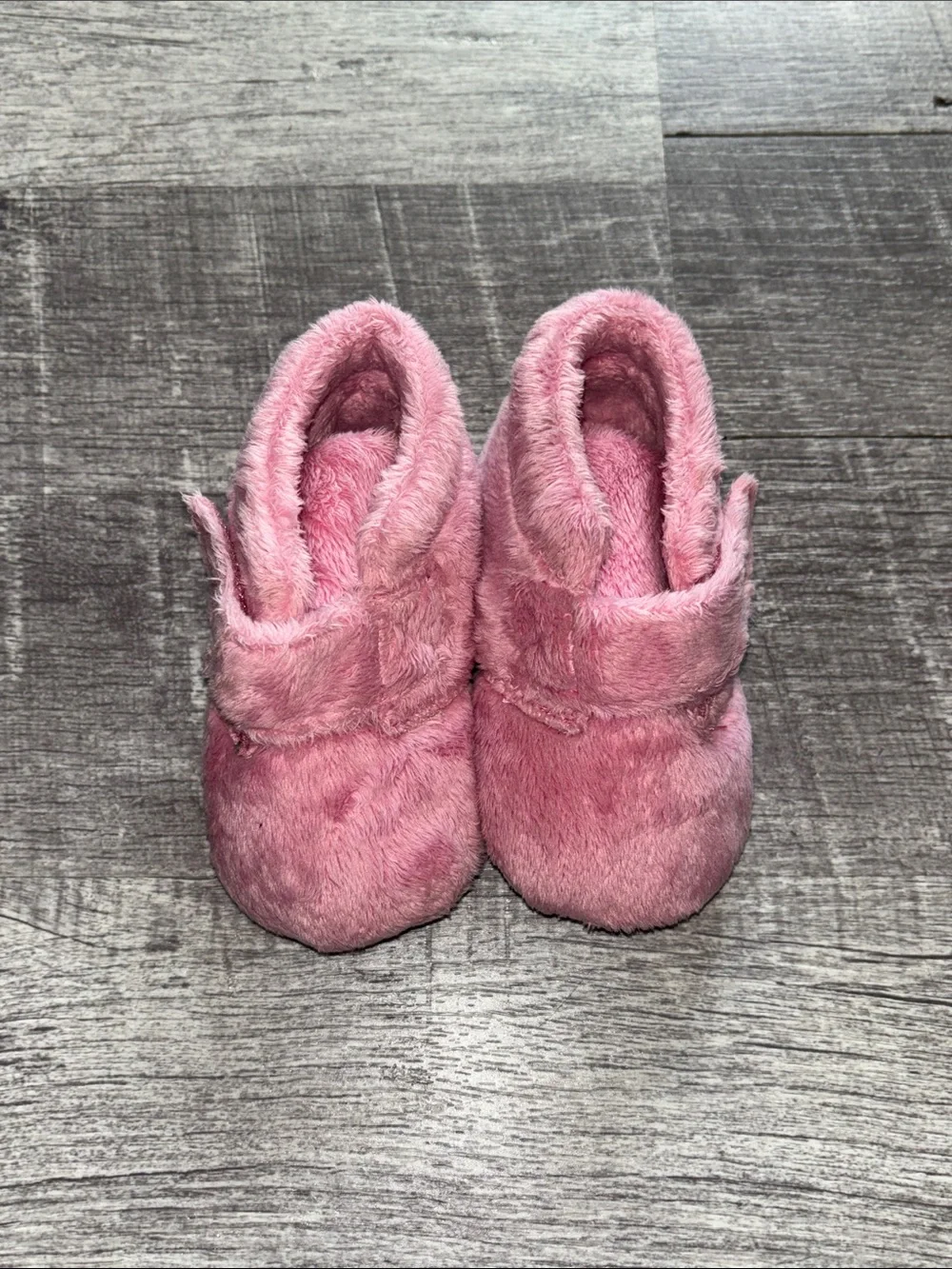 Plush Pink Baby Booties